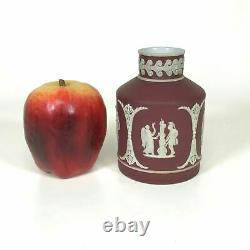 19ème Siècle Wedgwood Crimson Jasperware Tea Caddy