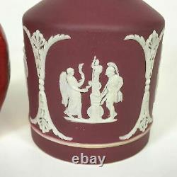 19ème Siècle Wedgwood Crimson Jasperware Tea Caddy