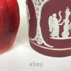 19ème Siècle Wedgwood Crimson Jasperware Tea Caddy