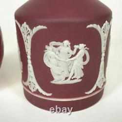 19ème Siècle Wedgwood Crimson Jasperware Tea Caddy