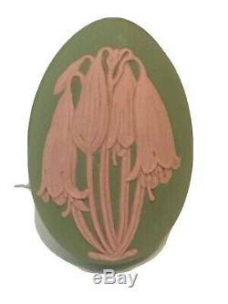 25% De Réduction! Wedgwood Floral Jasper Egg Box Unique Rose Vert Jasperware