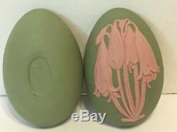 25% De Réduction! Wedgwood Floral Jasper Egg Box Unique Rose Vert Jasperware