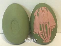 25% De Réduction! Wedgwood Floral Jasper Egg Box Unique Rose Vert Jasperware