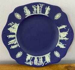 4 Pcs Antique Wedgwood Cobalt Set Bleu Dip Jasperware Tea Teapot Incl 1903 Plate