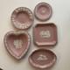 5 Soucoupes &agrave; &eacute;pingles En Jaspe Wedgwood Rose, Plateau &agrave; Bibelots, Assiette Vintage, Lot En Vrac