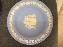 9 VASE, ASSIETTES, PLAT ENFERMÉ, BOÎTES À BIJOUX WEDGEWOOD Jasperware BLEU COLLECTEURS