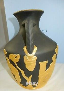 Absolument Superbe Super Rare Basalt Et Gold Wedgwood Portland Vase