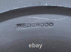 Ancien grand compotier néoclassique à pied WEDGWOOD Jasper Ware noir et blanc