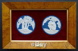 Anna Zinkeisen Wedgwood Jasperware Plaque Médaillon Adam & Eve Avec Cadre / Art Deco