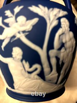 Antique C1850 Wedgwood Dark Blue Dip Jasperware 7.25 Portland Vase Rare NICE	 <br/> 


<br/> Antique C1850 Wedgwood Dark Blue Dip Jasperware 7.25 Portland Vase Rare NICE