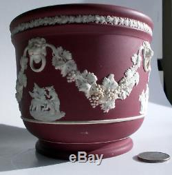 Antique Crimson Trempette Jardinière Tête De Lion Jardinière Wedgwood Jasperware