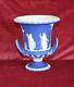 Antique Grand Bleu Wedgwood Jasperware Double Handled Pedestal Vase Urne