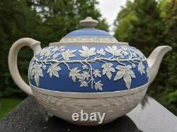 Antique Pale Wedgwood Blue Jasperware/stoneware Teapot H781 Hemispheric Ivy