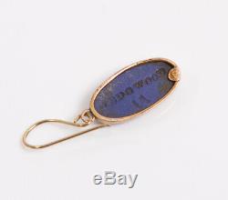 Antique Victorian Gold & 9ct Jaune Bleu Wedgwood Jasperware Cameo Boucles D'oreilles