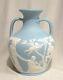 Antique Wedgwood 10 Light Blue Jasperware Vase Portland