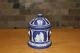 Antique Wedgwood Bleu Cobalt Jasper Ware Coriolan Dome Jar Tabac (c. 1875)