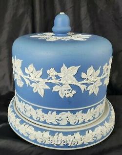 Antique Wedgwood Blue Jasperware Cake/cheese Dome Withstand 1800 Rare