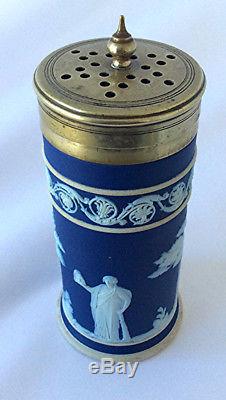 Antique Wedgwood Dark Blue Jasperware Sucrier Tamiseur