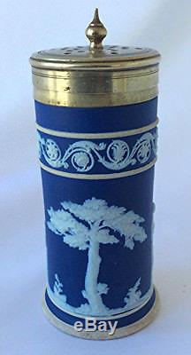 Antique Wedgwood Dark Blue Jasperware Sucrier Tamiseur