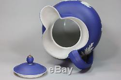 Antique Wedgwood Jasperware Pot De Basilic Bleu, Milieu Du 19ème Siècle