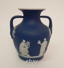 Antique Wedgwood Neoclassical Portland Forme Cobalt Blue Vase 1868 Date Mark