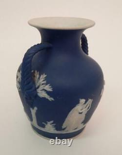 Antique Wedgwood Neoclassical Portland Forme Cobalt Blue Vase 1868 Date Mark