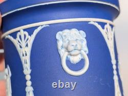 Antique pot en jaspe Wedgwood du début du XIXe siècle bleu et blanc à figures classiques