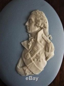 Antiquité 19ème Wedgwood Jasperware Portrait Médaillon Plaque Amiral Lord Nelson
