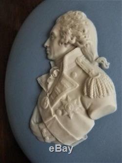 Antiquité 19ème Wedgwood Jasperware Portrait Médaillon Plaque Amiral Lord Nelson