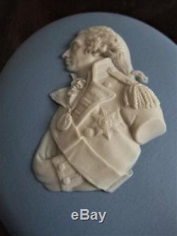 Antiquité 19ème Wedgwood Jasperware Portrait Médaillon Plaque Amiral Lord Nelson