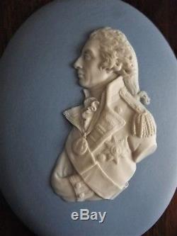 Antiquité 19ème Wedgwood Jasperware Portrait Médaillon Plaque Amiral Lord Nelson