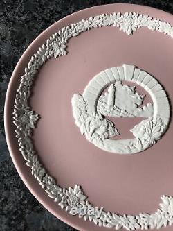 Assiette Wedgwood Jasper Ware Rose Bermuda Moongate. 6.5', En boîte Rare