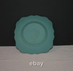 Assiette carrée rare en jaspe de Wedgwood de couleur verte turquoise VTG R-653