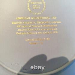 Assiette de trophée rare en cinq couleurs pour le bicentenaire américain Wedgwood Jasperware 16/300