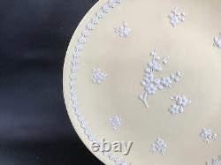 Assiette en jaspe jaune Wedgwood motif Primevère en excellent état