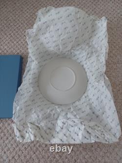 Assiette en jasper de Wedgwood bleu sur blanc avec chérubin RARE à trouver