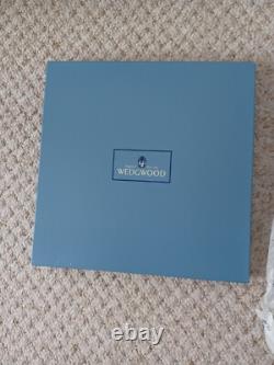 Assiette en jasper de Wedgwood bleu sur blanc avec chérubin RARE à trouver