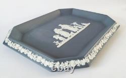 Assiette / plateau en jaspe bleu Portland Wedgwood, jasperware