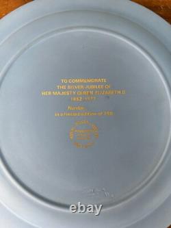 Assiette trophée en jaspe argenté du jubilé royal Wedgwood Tricolore en jaspe Wedgwood