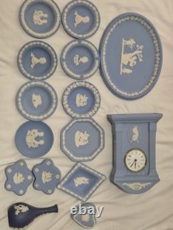 Assiettes commémoratives royales en jaspe Wedgwood bleu Lot 7 Rares 1961 et 1966