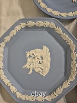 Assiettes commémoratives royales en jaspe Wedgwood bleu Lot 7 Rares 1961 et 1966