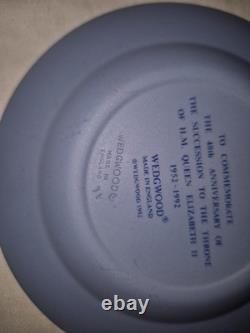 Assiettes commémoratives royales en jaspe Wedgwood bleu Lot 7 Rares 1961 et 1966