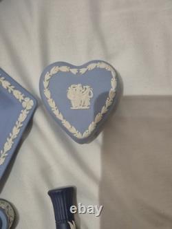 Assiettes commémoratives royales en jaspe Wedgwood bleu Lot 7 Rares 1961 et 1966