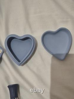 Assiettes commémoratives royales en jaspe Wedgwood bleu Lot 7 Rares 1961 et 1966