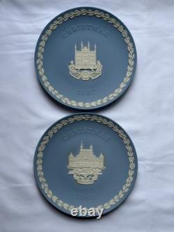 Assiettes de Noël Wedgwood Jasperware, ensemble complet de 10 ans 1979-1988, Angleterre