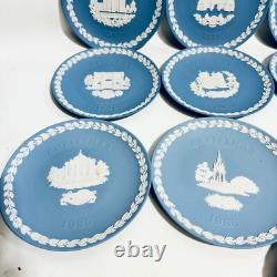 Assiettes de Noël en jaspe Wedgwood 1977-1989