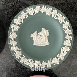 Assiettes décoratives en jaspe Wedgwood teal, gris, rose, bleu en très bon état