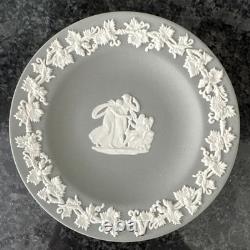 Assiettes décoratives en jaspe Wedgwood teal, gris, rose, bleu en très bon état