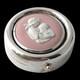 Bo&icirc;te Wedgwood Jasperware En Argent Massif 925 Poin&ccedil;onn&eacute; Avec Cam&eacute;e Rose