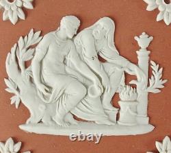 Boîte à bijoux carrée Wedgwood en jasperware, couleur terre cuite